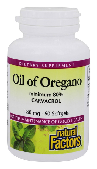 Natural Factors - Oil of Oregano Minimum 80 Carvacrol 180 mg. - 60 Softgels