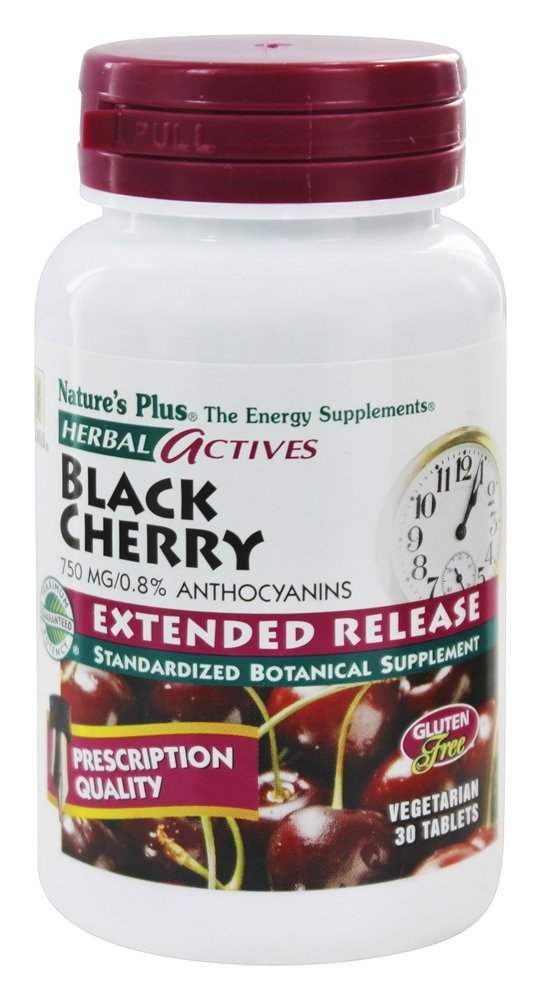 Natures Plus - Herbal Actives Extended Release Black Cherry 750 mg. - 30 Vegetarian Tablets