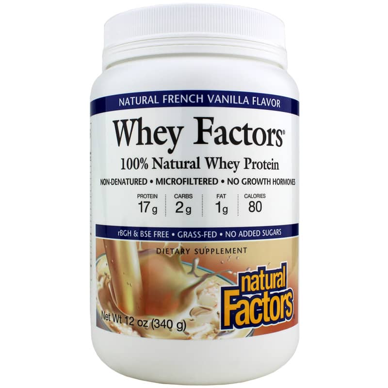 Natural Factors Whey Factors Natural Whey Protein French Vanilla 12 Oz