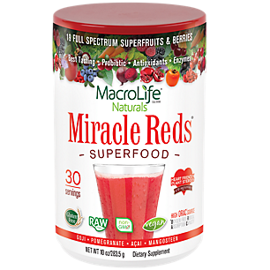 Miracle Reds Superfood Powder with Goji, Pomegranate, Acai & Mangosteen (30 Servings)