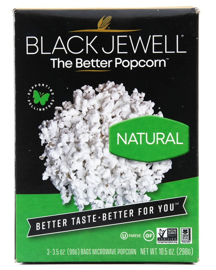 Black Jewell - All Natural Microwave Popcorn 3 Bags Natural Flavor - 10.5 oz.
