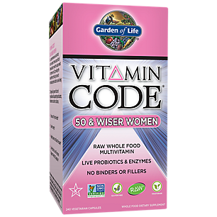 Vitamin Code Raw Whole Food Multivitamin for Women 50 & Wiser (240 Vegetarian Capsules)