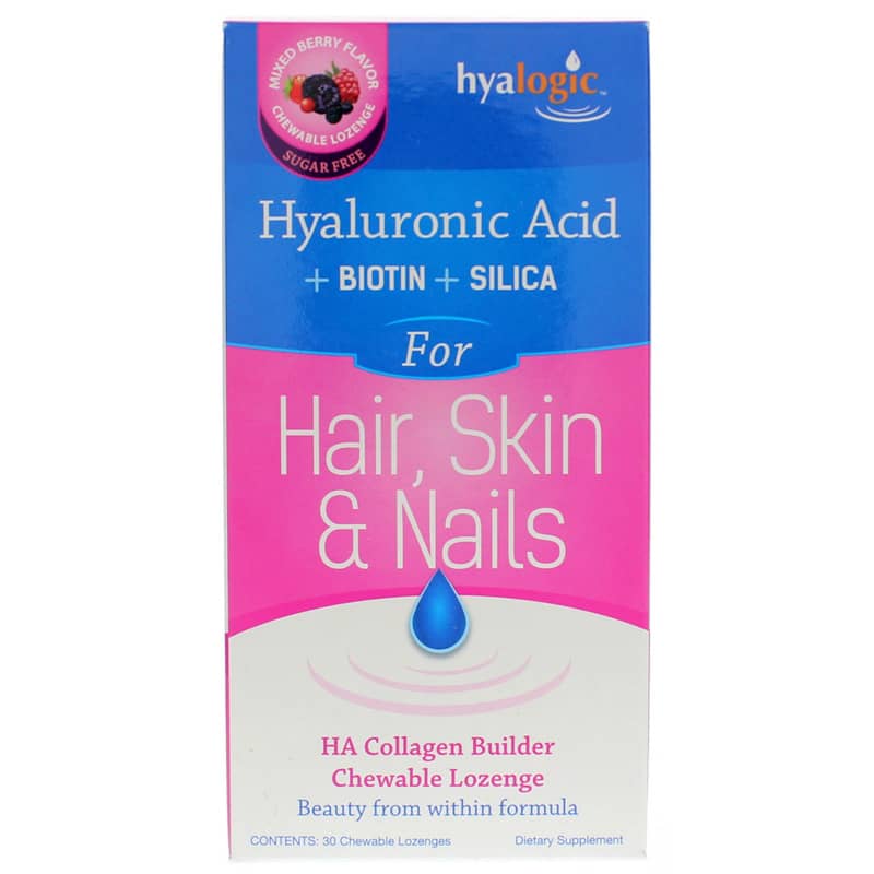 Hyalogic HA Collagen Builder Lozenge for Hair Skin & Nails 30 Chewables