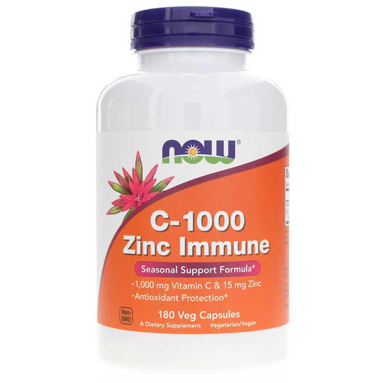 NOW Foods C-1000 Zinc Immune 180 Veg Capsules