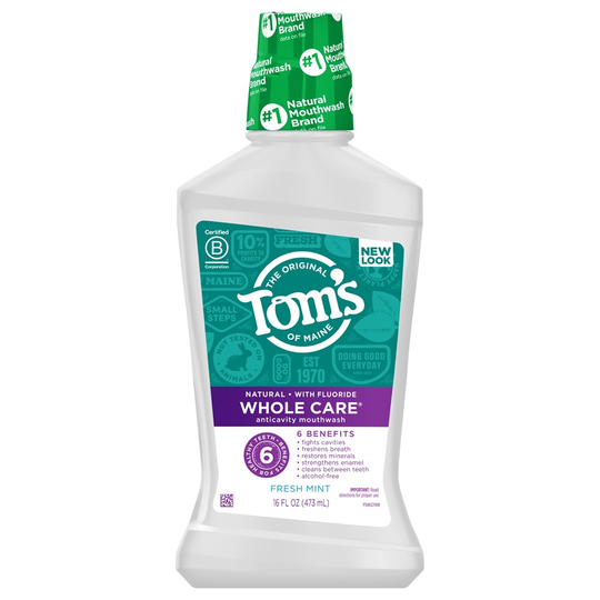 Tom's of Maine - Natural Whole Care Fluoride Mouthwash Fresh Mint - 16 fl. oz.