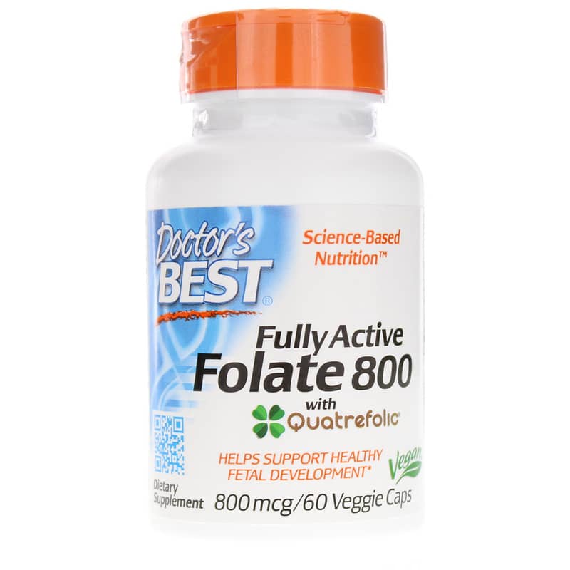 Doctors Best Fully Active Folate 800 Mcg 60 Veg Capsules