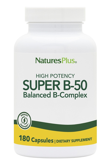 Natures Plus - High Potency Super B-50 Balanced B-Complex - 180 Capsules