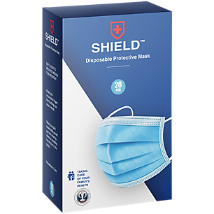 Non-Woven 3 Ply Disposable Protective Face Masks (20 Count)