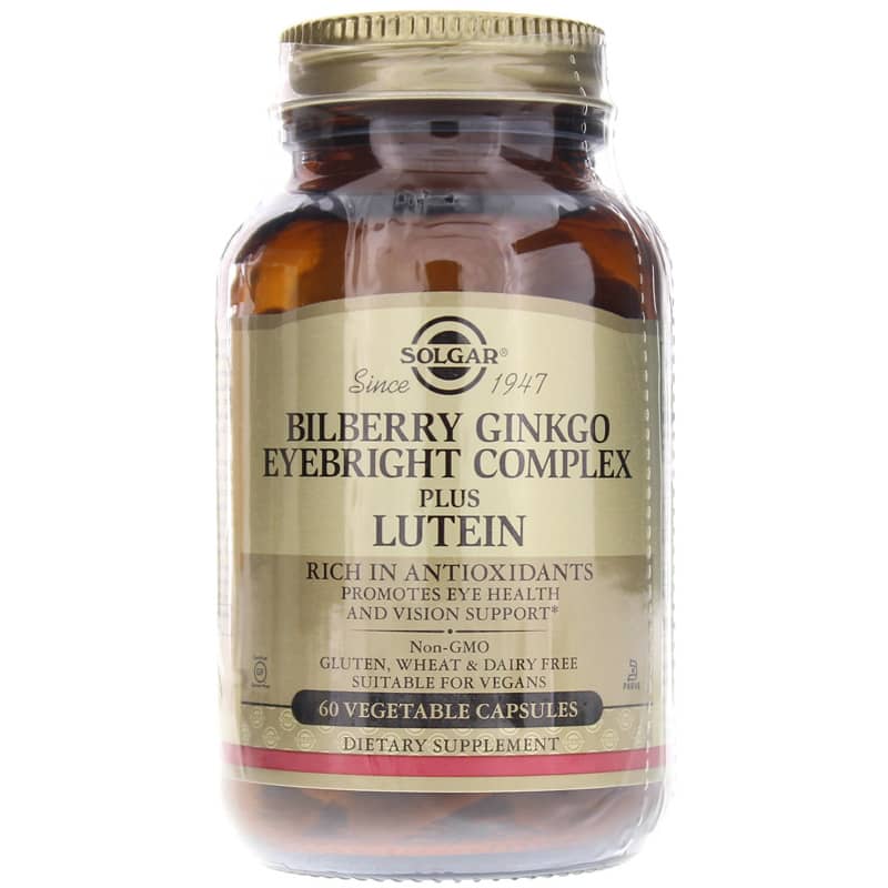 Solgar Bilberry Ginkgo Eyebright Complex w/ Lutein 60 Veg Capsules
