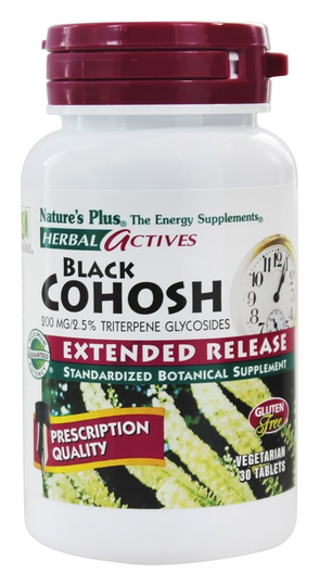 Natures Plus - Herbal Actives Extended Release Black Cohosh 200 mg. - 30 Vegetarian Tablets