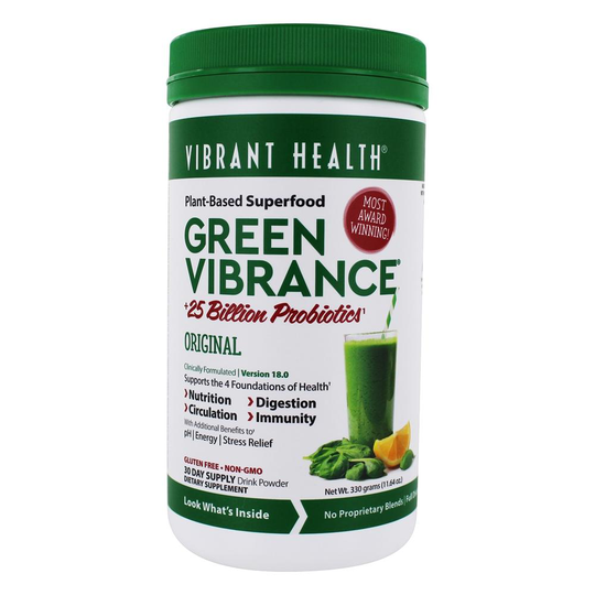 Vibrant Health - Green Vibrance Version 18.0 Plant-Based Superfood Original - 11.64 oz.