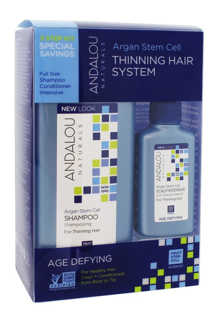 Andalou Naturals - Argan Stem Cell Age Defying Thinning Hair System Kit - 3 Piece(s)