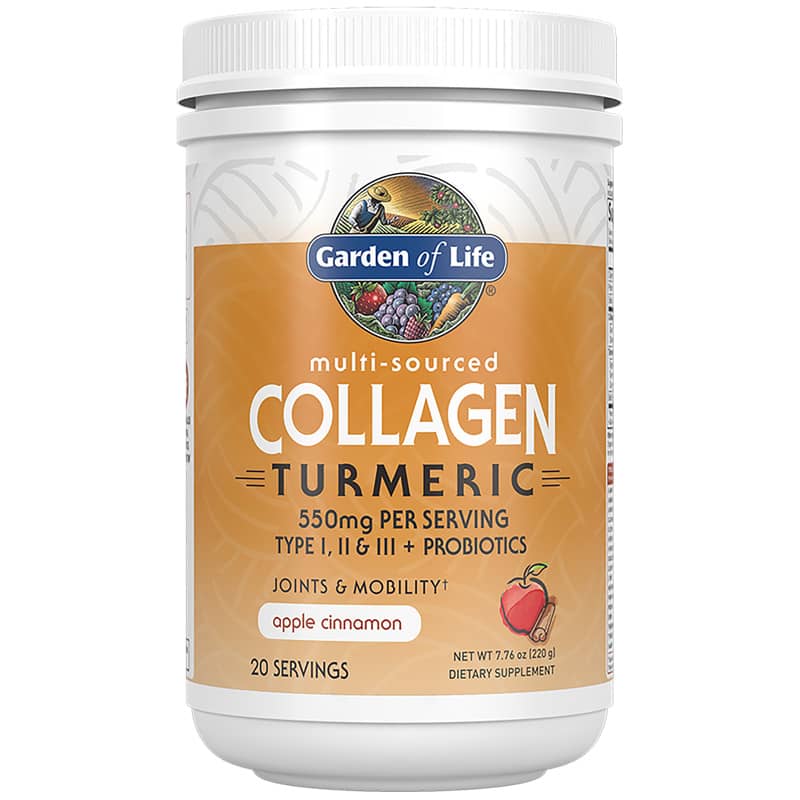 Garden of Life Multi-Sourced Collagen Turmeric Powder Apple Cinnamon 20 Servings