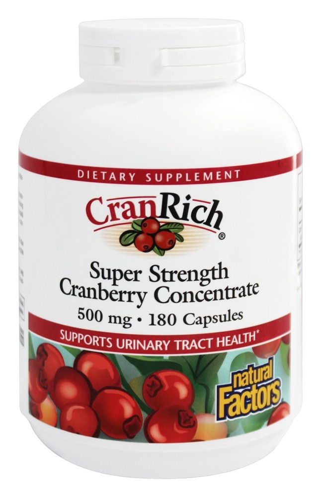 Natural Factors - Cran Rich Super Strength Cranberry Concentrate 500 mg. - 180 Capsules