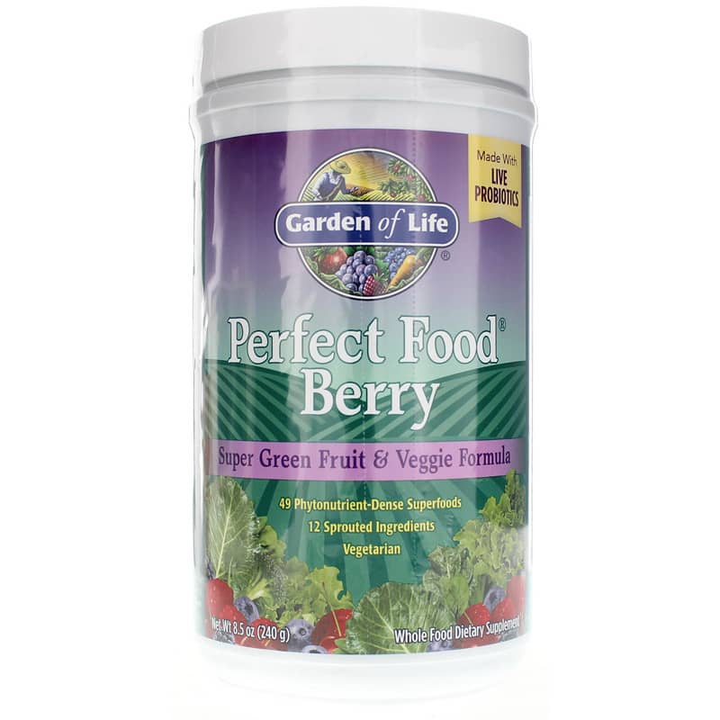 Garden of Life Perfect Food Berry Super Green Fruit & Veggie Formula 8.5 Oz