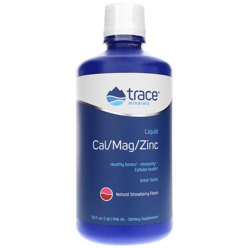 Trace Minerals Research Cal/Mag/Zinc Liquid Strawberry 32 Oz