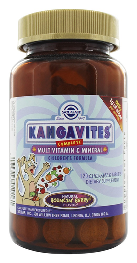 Solgar - Kangavites MultiVitamin & Mineral Bouncin Berry Flavor - 120 Chewable Tablets