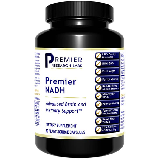Premier Research Labs Nadh 10 Mg Advanced Brain and Memory Support 30 Veg Capsules