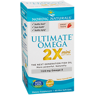 Ultimate Omega 2X Mini's - 1,120 MG Omega-3s - Strawberry (60 Softgels)