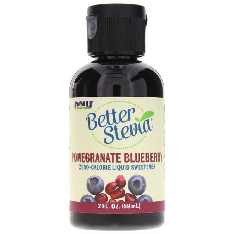NOW Foods Better Stevia Liquid Sweetener Pomegranate Blueberry 2 Oz
