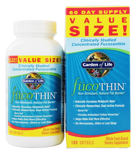 Garden of Life - FucoTHIN Concentrated Fucoxanthin - 180 Softgels Contains Brown Seaweed