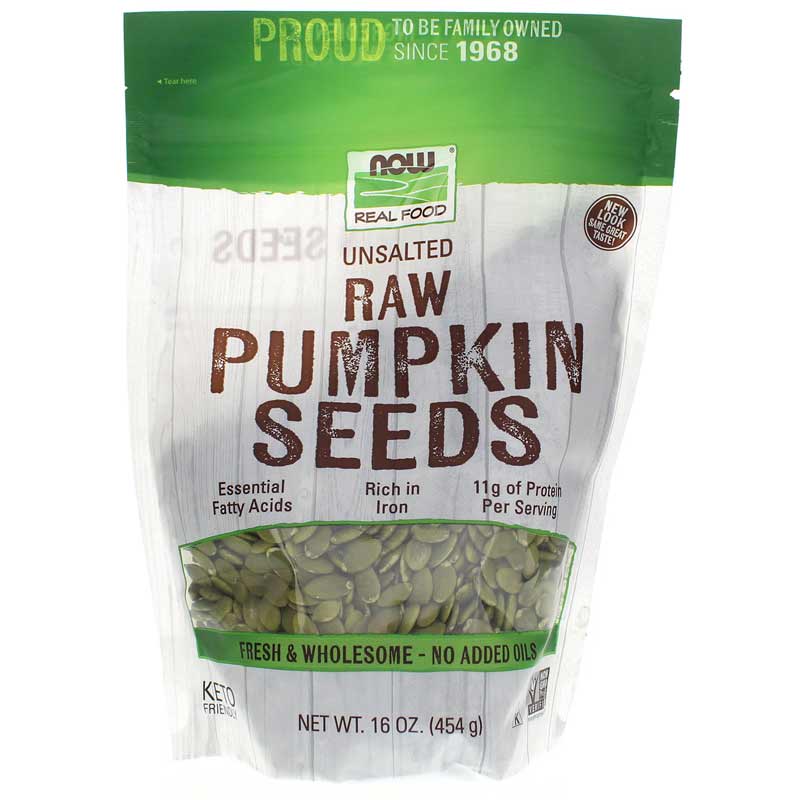 NOW Foods Raw Pumpkin Seeds Unsalted 16 Oz