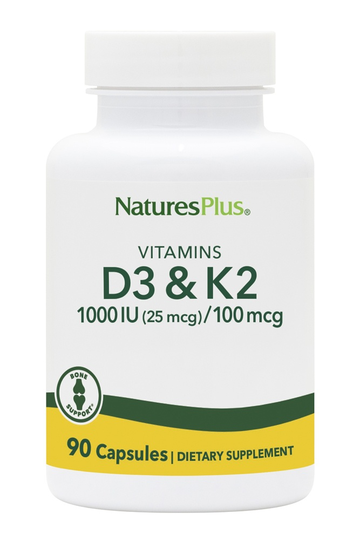 Natures Plus - Vitamin D3 1000 IU & Vitamin K2 100 mcg - 90 Capsules