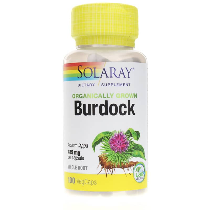 Solaray Burdock 485 Mg, Organically Grown Formula 100 Veg Capsules