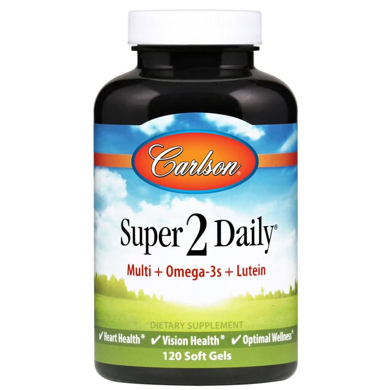 Carlson Labs Super 2 Daily Multi + Omega-3s + Lutein 120 Softgels
