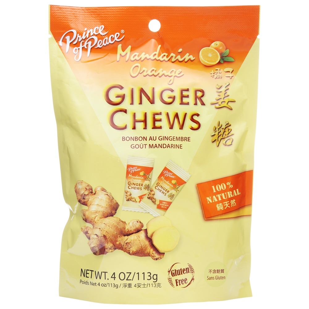 Prince of Peace - Ginger Chews 100 Natural Mandarin Orange - 4 oz.