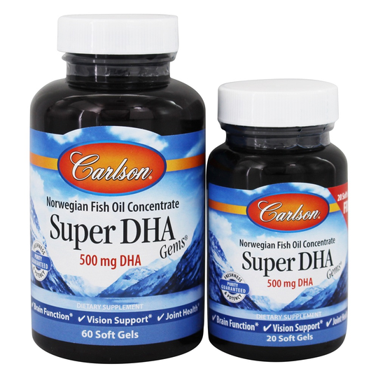 Carlson Labs - Super DHA Gems 500 mg. - Bonus Pack 6020 Softgels - 2 Bottle(s)