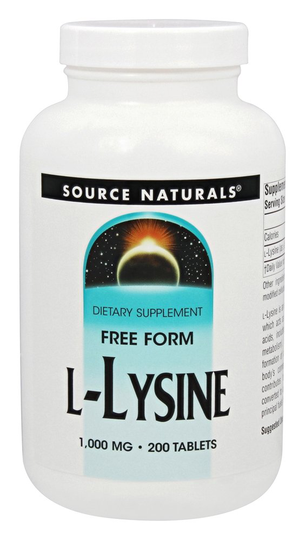 Source Naturals - L-Lysine Free Form 1000 mg. - 200 Tablets