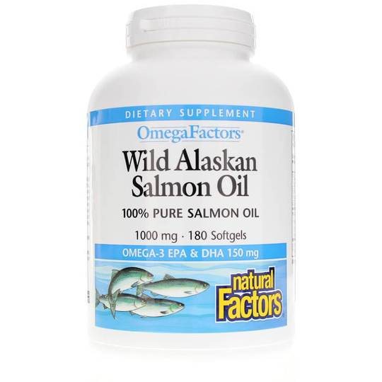 Natural Factors Wild Alaskan Salmon Oil 1000 Mg 180 Softgels