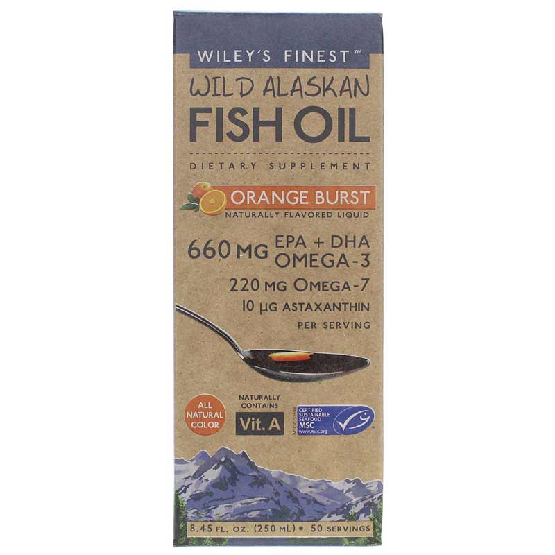 Wiley's Finest Orange Burst Liquid 660 Mg EPA + DHA 8.45 Oz