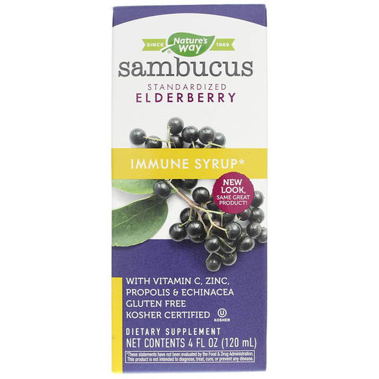Natures Way Sambucus Elderberry Immune Syrup 4 Oz