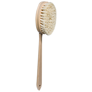 Skin Brush with Natural Bristles and Long Handle