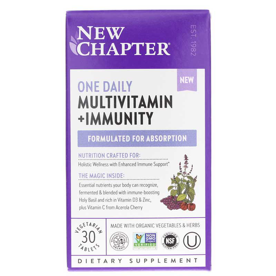 New Chapter One Daily Multivitamin + Immunity 30 Veg Tablets