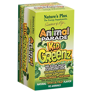 Animal Parade Greens Superfood for Kid's with Broccoli & Spinach - Tropical Fruit (90 Chewable Tablets)