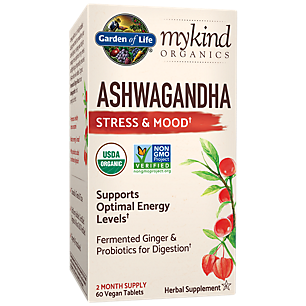 mykind Organics Ashwagandha for Stress & Mood (60 Vegan Tablets)