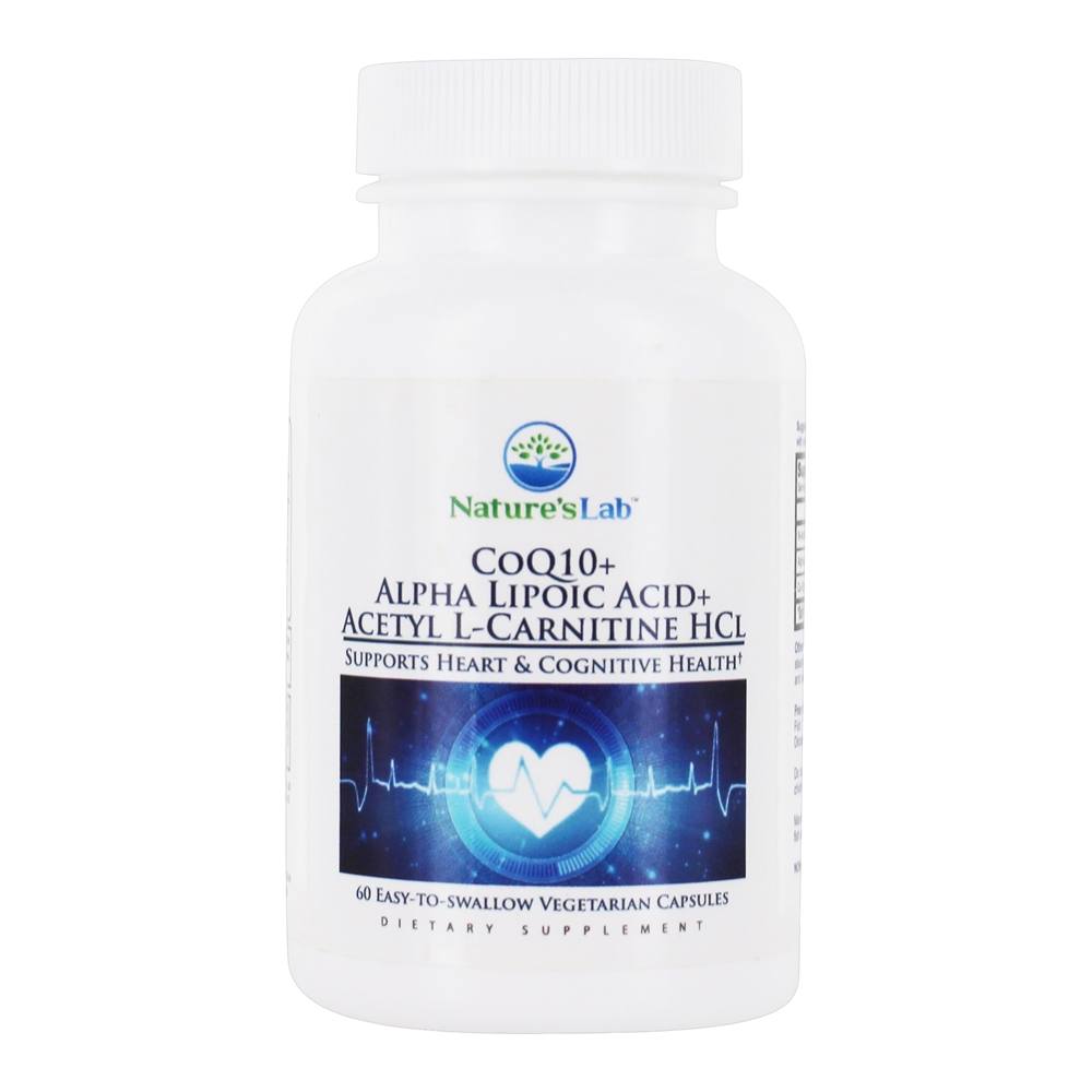 Nature's Lab - CoQ10 Alpha Lipoic Acid Acetyl L-Carnitine HCl - 60 Vegetarian Capsules