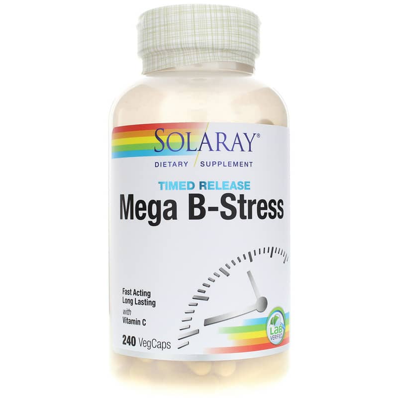 Solaray Mega B-Stress, Two-Stage Timed-Release Formula 240 Veg Capsules
