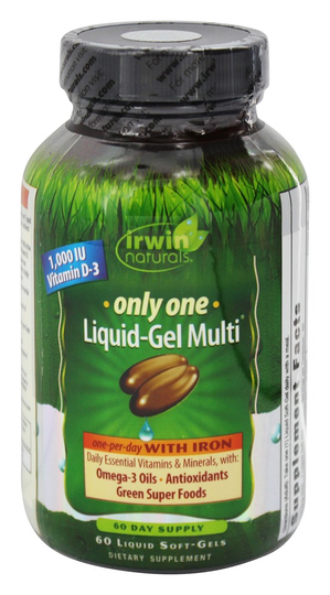 Irwin Naturals - Only One Liquid-Gel Multi with Iron - 60 Softgels