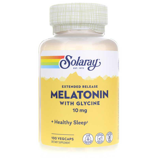 Solaray Melatonin Extended Release with Glycine 10 Mg 100 Veg Capsules