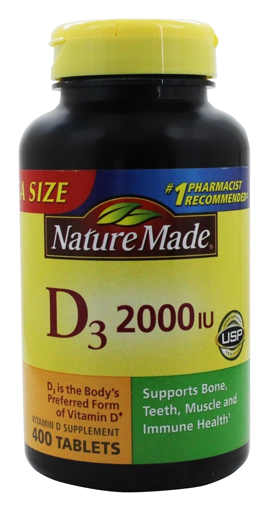 Nature Made - Vitamin D3 2000 IU - 400 Tablets