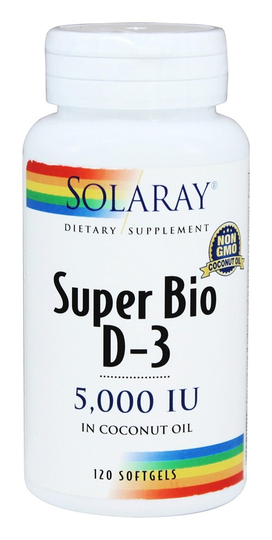 Solaray - Super Bio D3 5000 IU - 120 Softgels