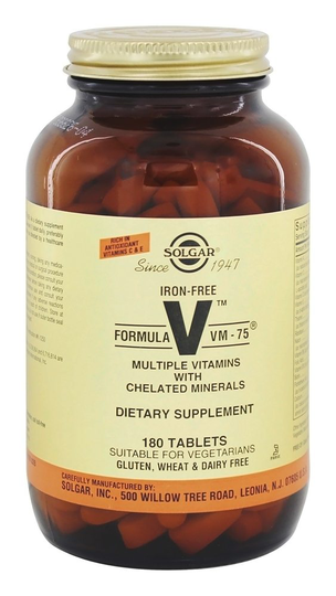 Solgar - Formula VM-75 Iron Free - 180 Tablets