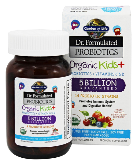 Garden of Life - Dr. Formulated Probiotics Organic Kids 5 Billion CFU - 30 Chewables