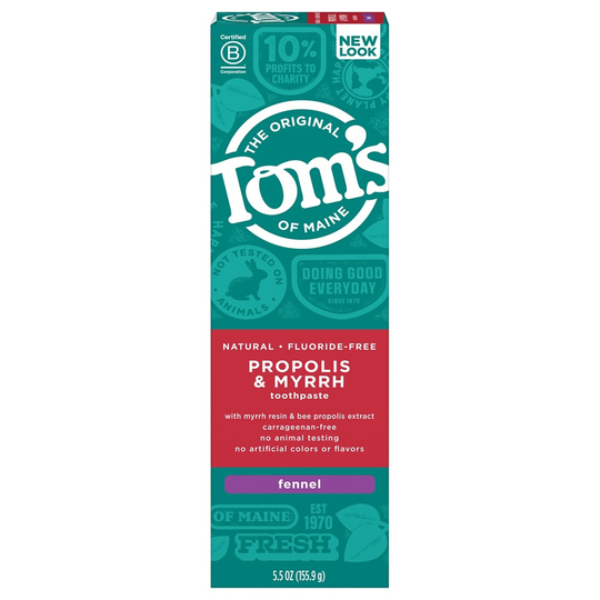 Tom's of Maine - Natural Fluoride-Free Propolis & Myrrh Toothpaste Fennel - 5.5 oz.