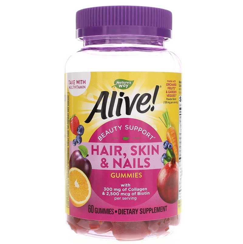 Natures Way Alive Hair, Skin & Nails Gummies 60 Gummies