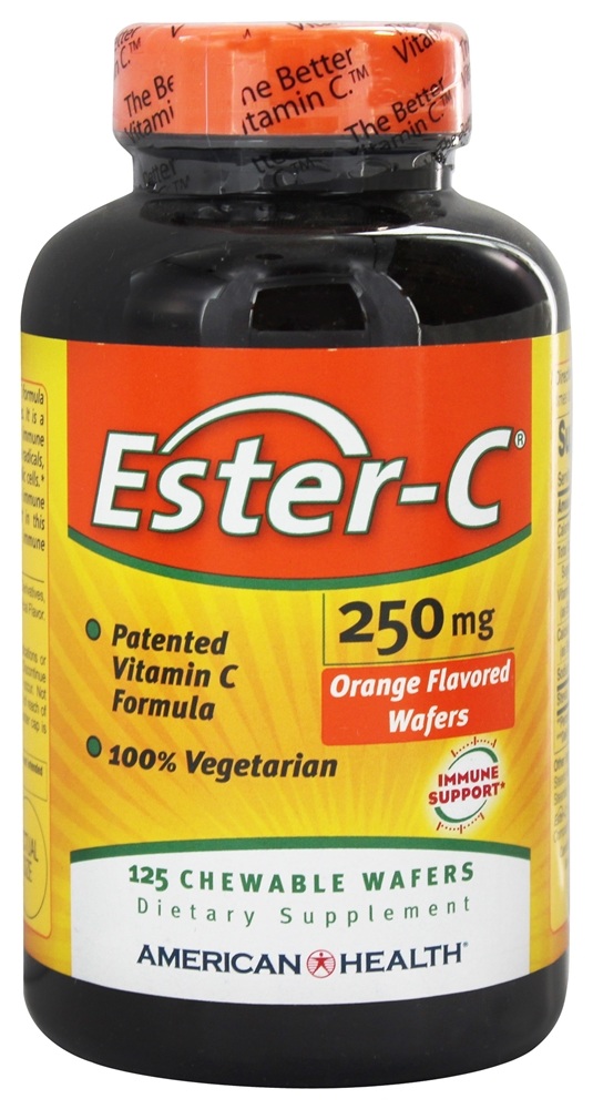 American Health - Ester-C Chewable Wafers Orange Flavor 250 mg. - 125 Wafers